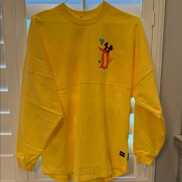 Disney Yellow Long Sleeve Tee with Mickey Graphic - Picture 1 of 2